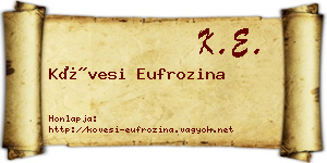 Kövesi Eufrozina névjegykártya